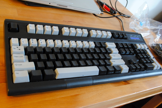[keyboard with mixed keycaps]